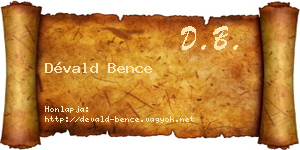 Dévald Bence névjegykártya