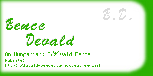 bence devald business card